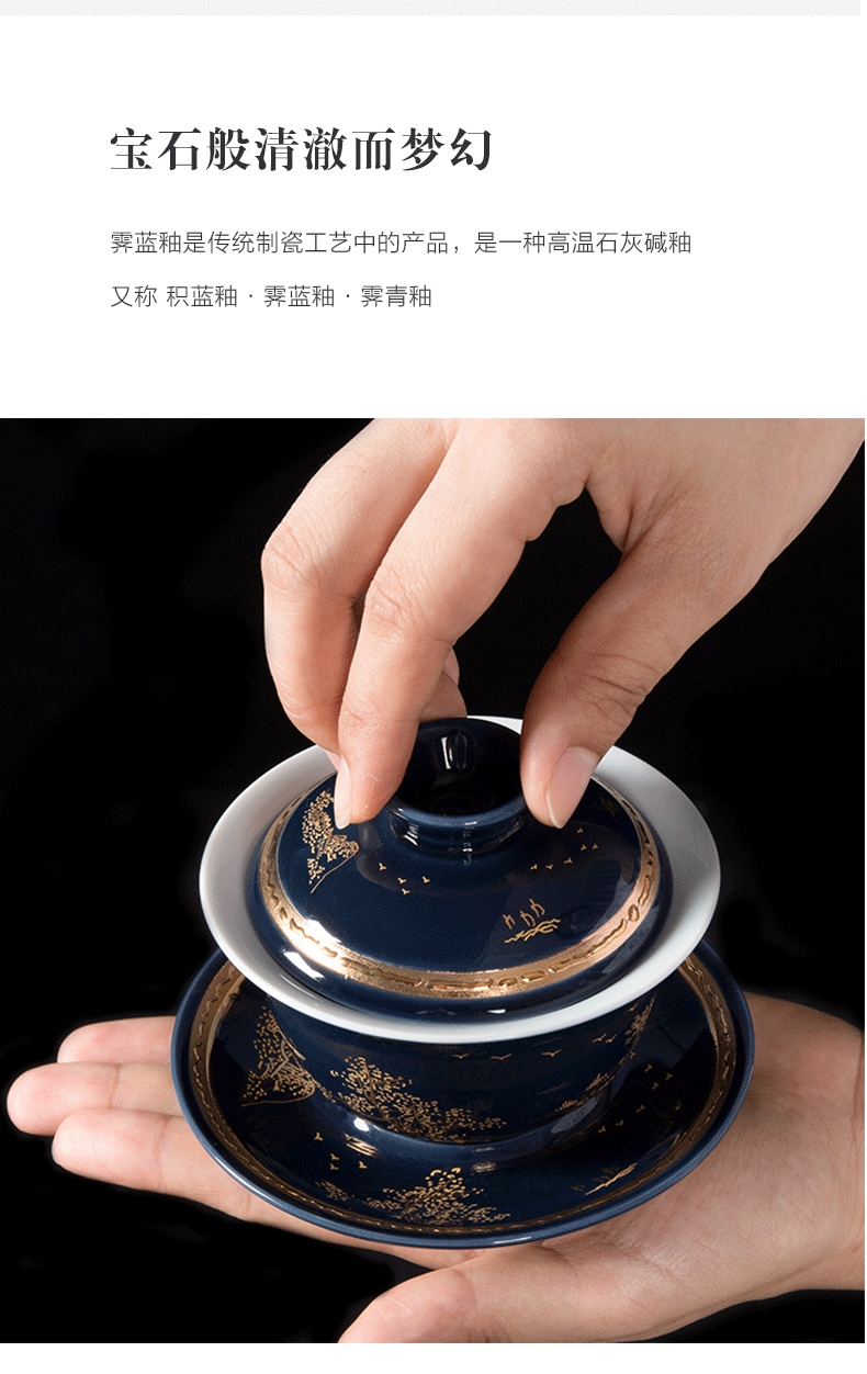 Only three tureen tea cups a single large kung fu tea bowls of household ceramics with hand grasp the bop hot tea tea set zero pot