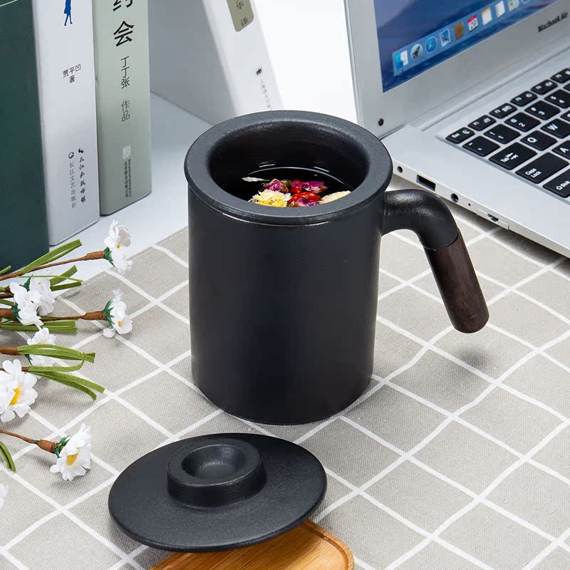 Contracted filtration separation of tea tea cup of office household ceramic tea cups with cover keller cup