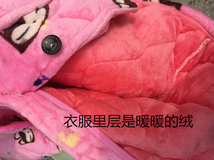 Phụ nữ mùa thu và mùa đông dày ba lớp lông cừu san hô bộ đồ ngủ bằng vải bông mùa đông áo ấm cotton bộ thu đông đẹp cho nữ