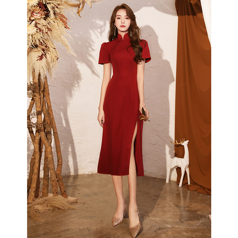  XXL+Burgundy, long, mid-length  