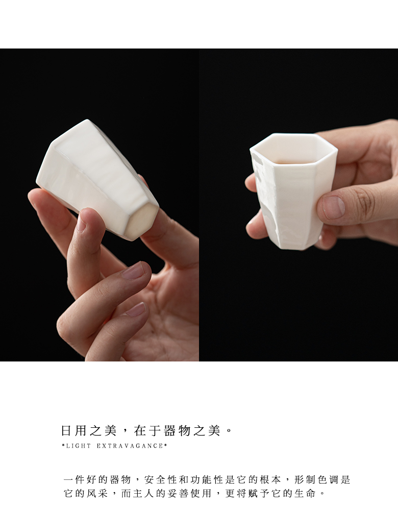 The Self - "appropriate content manually jade porcelain teacup hexagonal masters cup thin foetus kung fu tea sets a single cup sample tea cup