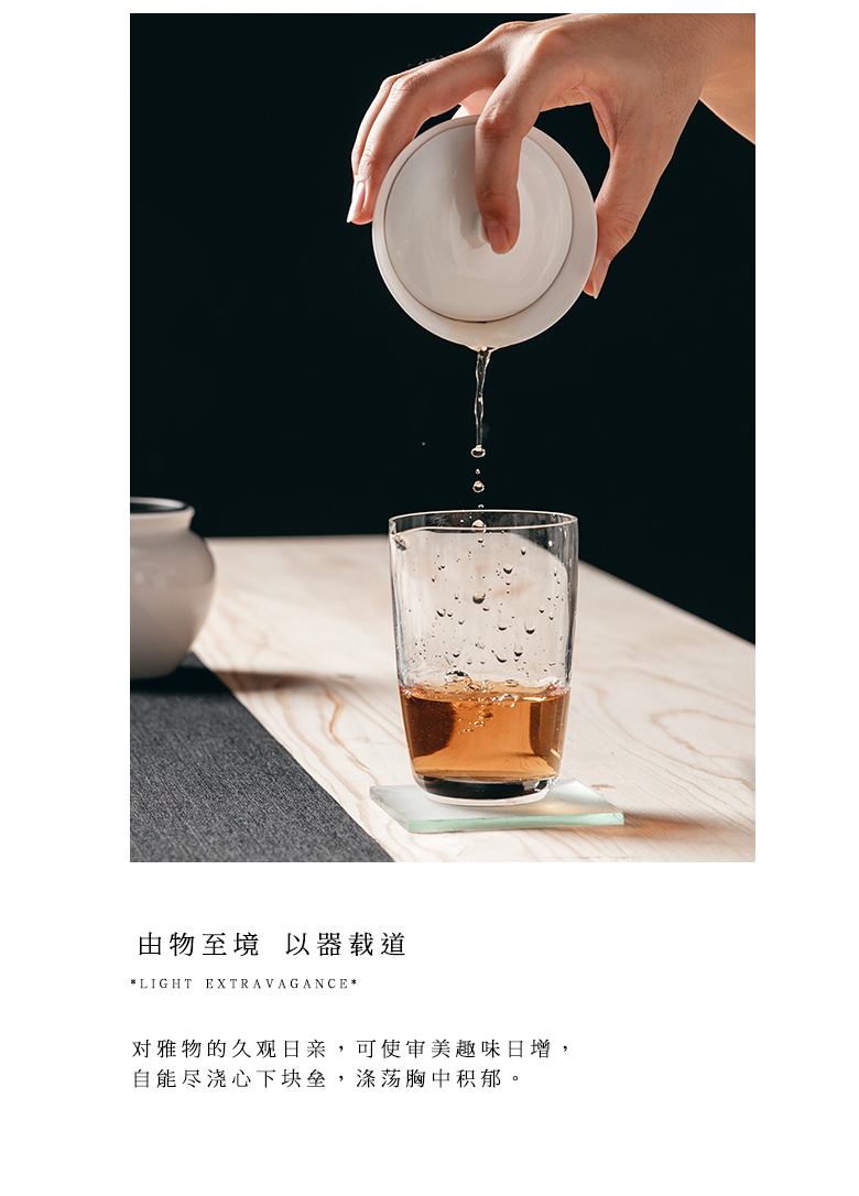 The Self - "appropriate physical inverse white jade porcelain tureen single CPU use white porcelain contracted Japanese tea kungfu tea set by hand