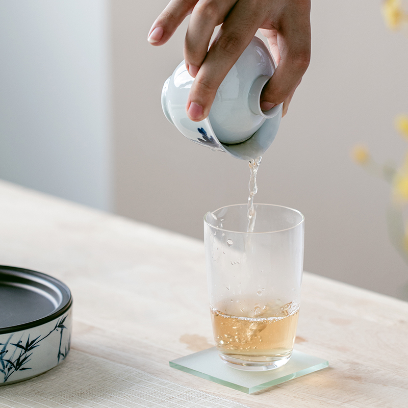 Restoring ancient ways in self - "appropriate content of jingdezhen tureen buttonwood hand - made manual single CPU use ceramic tea set