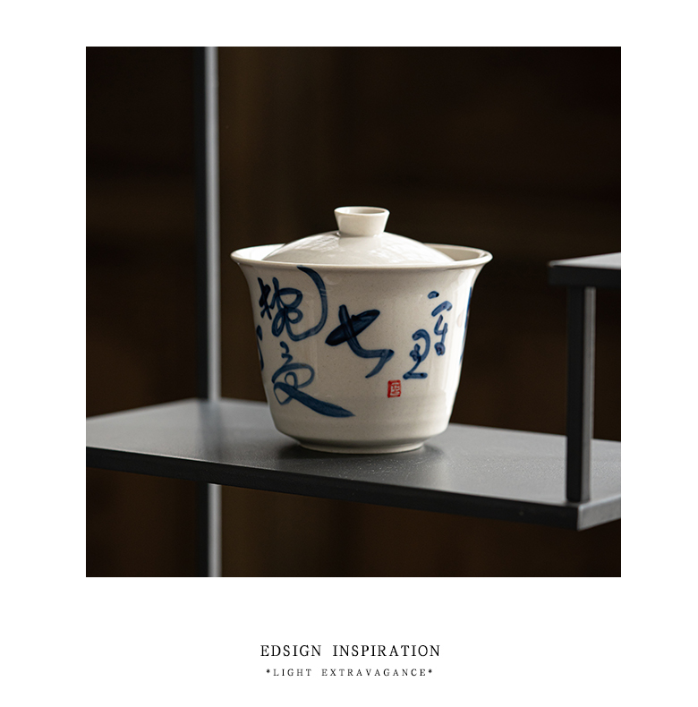 The Self - "appropriate content manual tureen cup bowl hand - made ceramic kung fu tea set porcelain high - end restoring ancient ways is not hot
