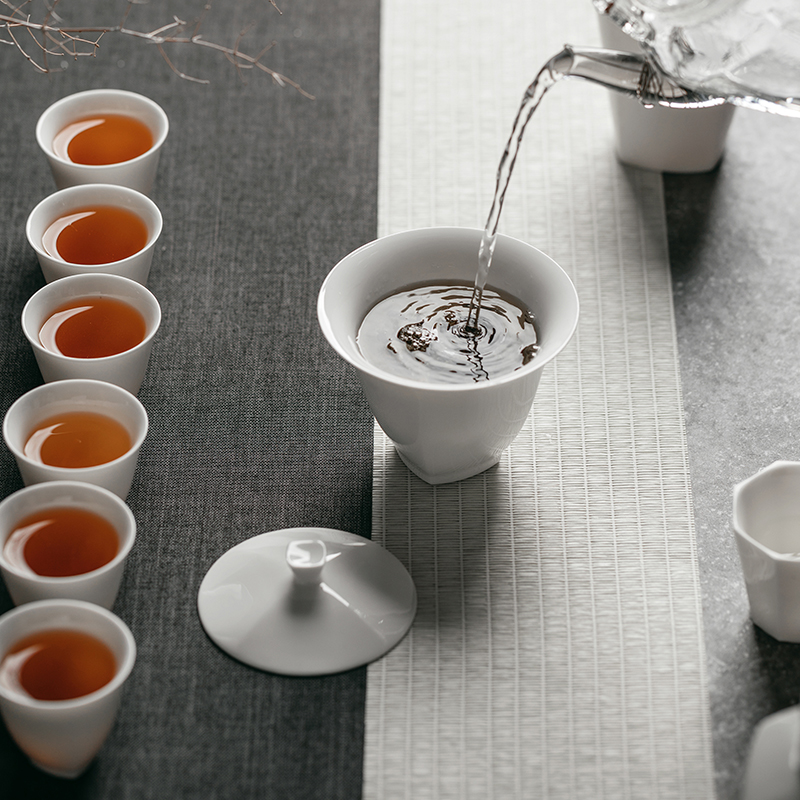 The Self - "appropriate content of household tureen inverse white tea cup bowl not hot Japanese kung fu tea set of jingdezhen