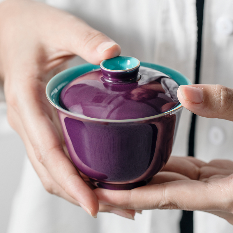 The Self - "appropriate content Chinese palace tureen thin foetus bowl cups GaiWanCha jingdezhen kung fu tea set manually
