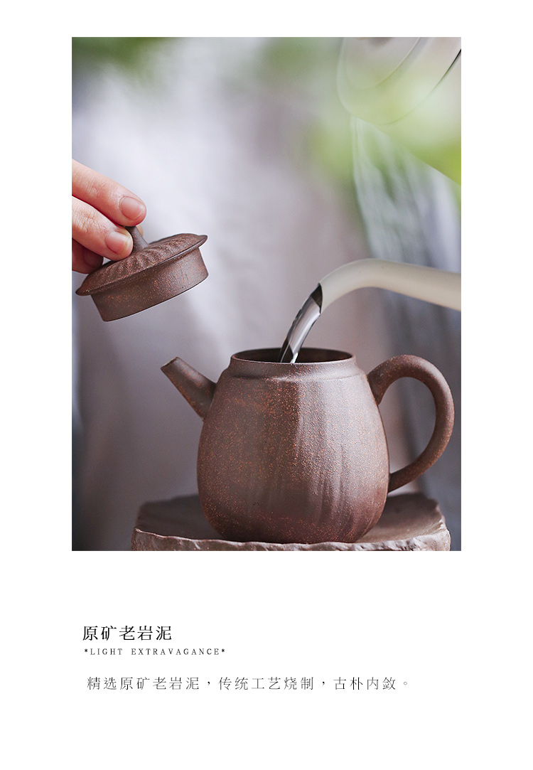 The Self - "appropriate content Japanese rock, mud manual teapot coppering. As silver teapot jingdezhen ceramics single pot of kung fu tea set is small