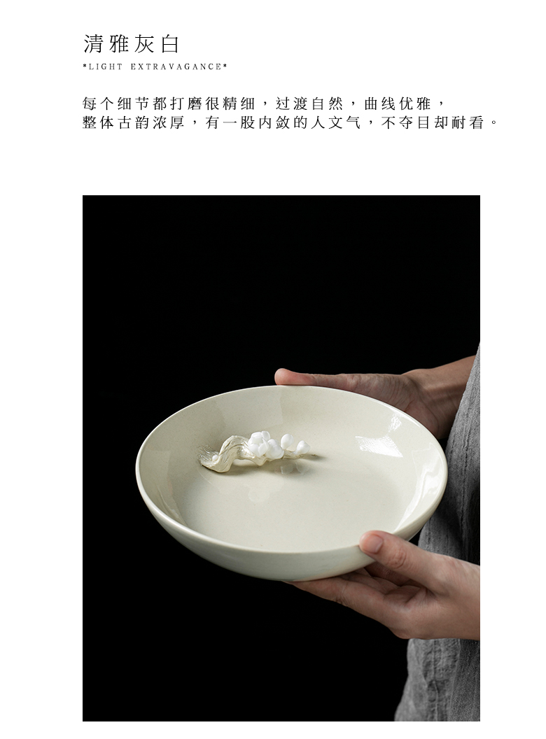 The Self - "appropriate content of jingdezhen plant ash dry mercifully pot of carving on Japanese tea taking accessories dry terms ceramic tea set