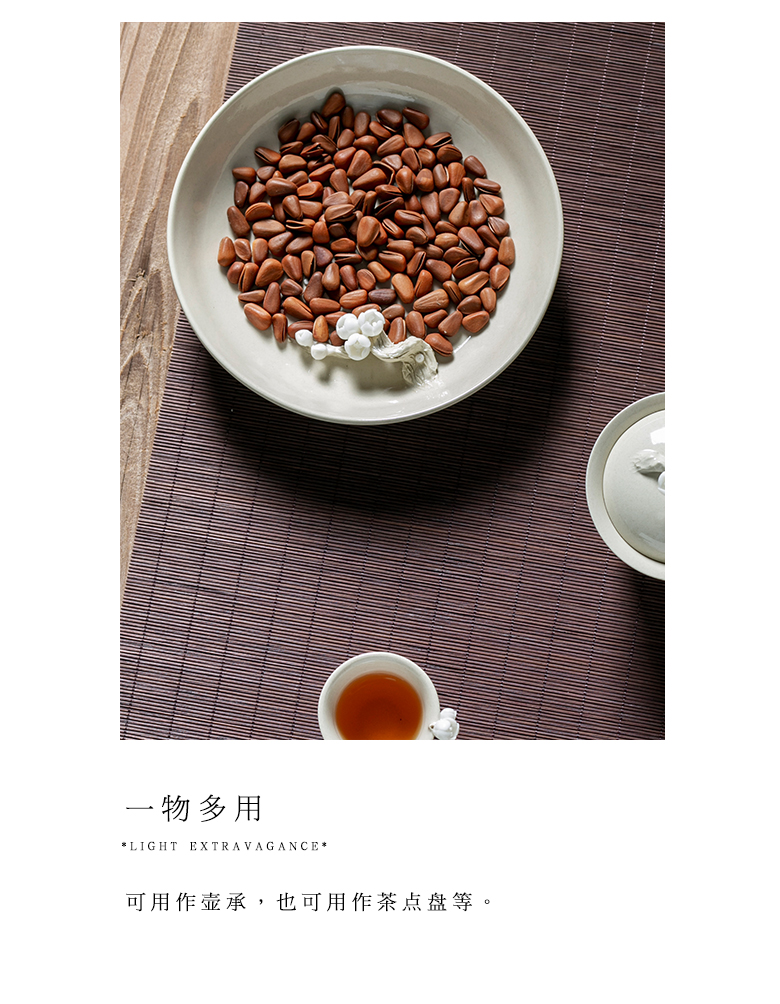 The Self - "appropriate content of jingdezhen plant ash dry mercifully pot of carving on Japanese tea taking accessories dry terms ceramic tea set