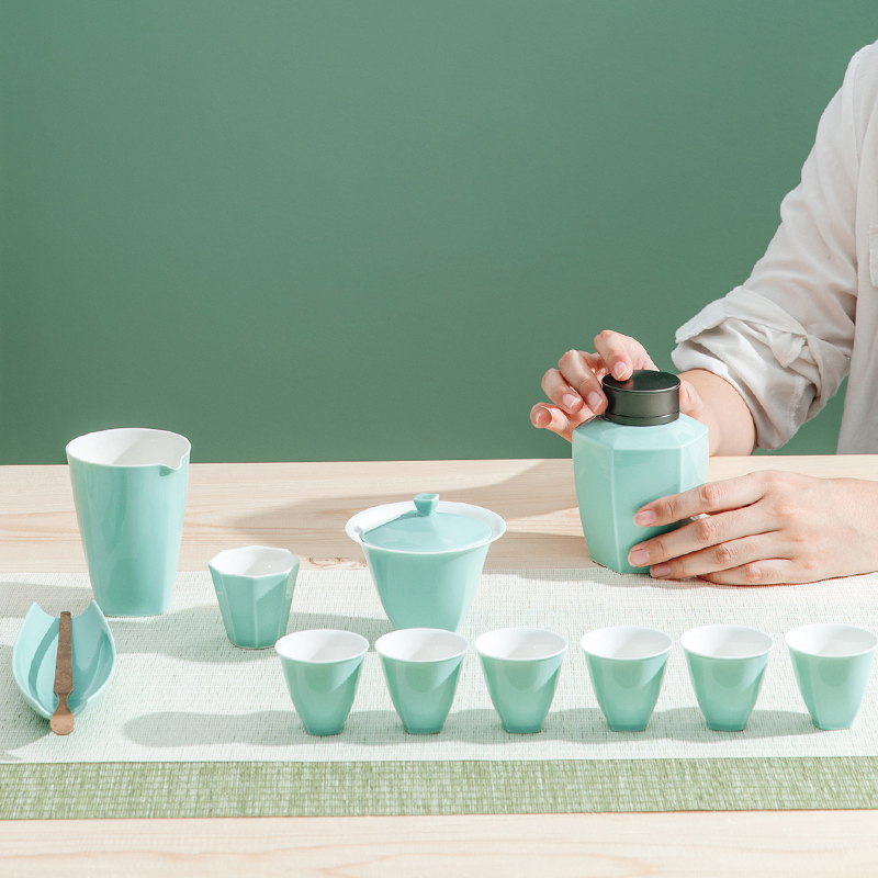 The Self - "appropriate content cyan kung fu tea cups manual sample tea cup ceramic cups masters cup Japanese home