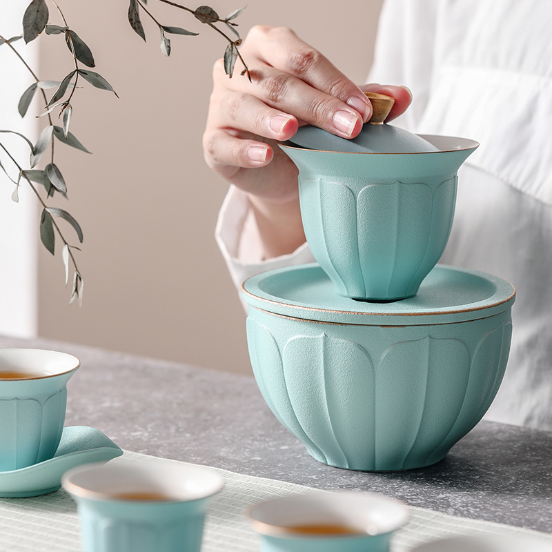 The Self - "appropriate content manual tureen single CPU use kung fu tea set the see colour of jingdezhen bowl GaiWanCha light of key-2 luxury