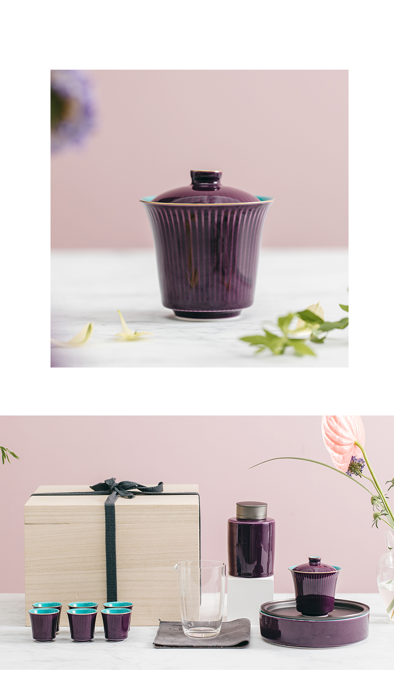 The Self - "appropriate content palace restoring ancient ways platycodon grandiflorum purple tureen single cup bowl jingdezhen kung fu tea set manually