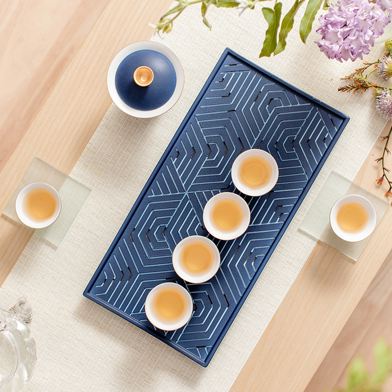The Self - "appropriate content sapphire blue jingdezhen tureen single bowl tea cup manually restore ancient ways kung fu tea set