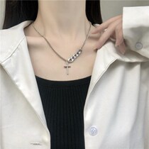 New Necklace 2021 Explosive Models Stacked Butterfly Female Clavicle Chain Cross Hip Hop Trendy Cool Year Sweater Chain Accessories