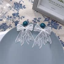 Lace Tassel Earrings Bow Knot Womens New Trendy Super Fairy Style Earrings Personality Simple Earrings Ear Clips