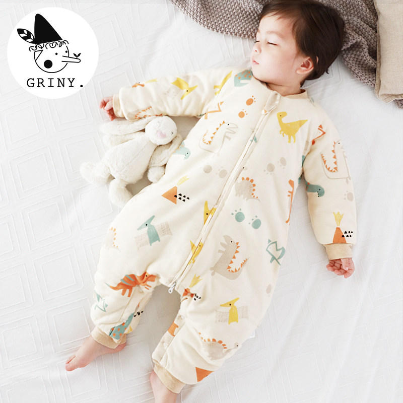 Griny baby sleeping bag autumn winter thick cotton baby split legs spring and autumn thin jacket cotton warm children's anti-kick quilt