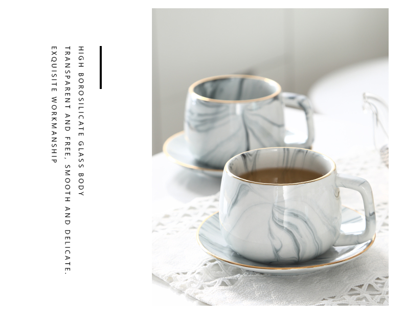 Nordic Europe type ceramic teapot set glass based to heat insulation base English afternoon tea cups of tea