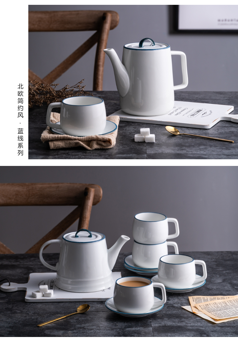 English afternoon tea pot suit European ceramic coffee cup contracted and I household under the glaze color of new Chinese style with water