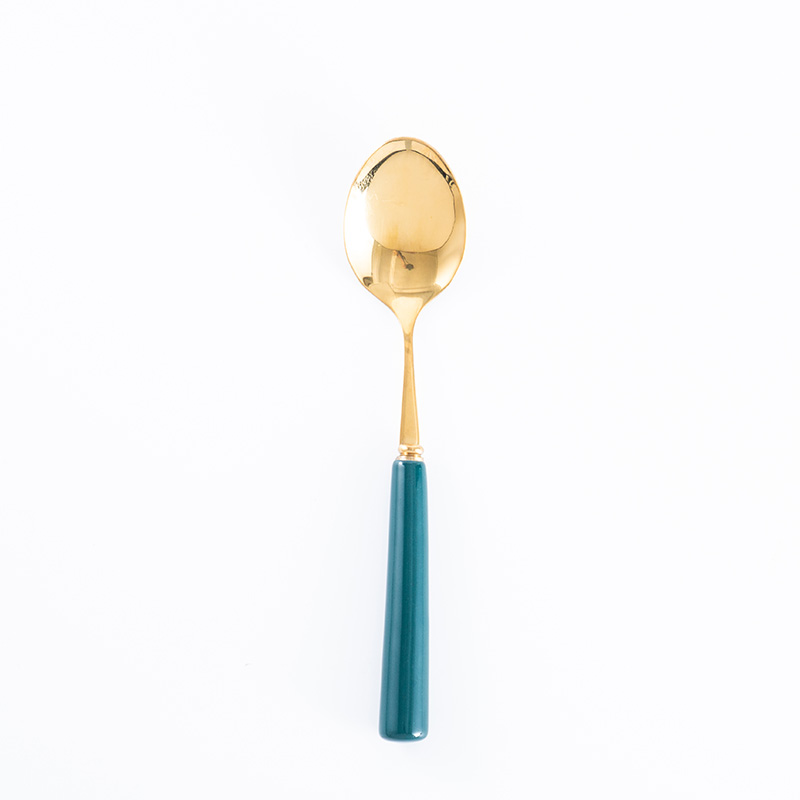 North European ceramic tableware stainless steel western food knife and fork spoon, golden steak knife and fork fork spoon stir suits for fruit fork
