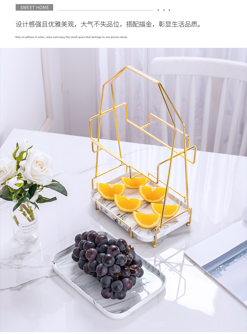 Ceramic fruit bowl Europe type double snack plate cake multi - layer cake display creative candy tray was sitting room