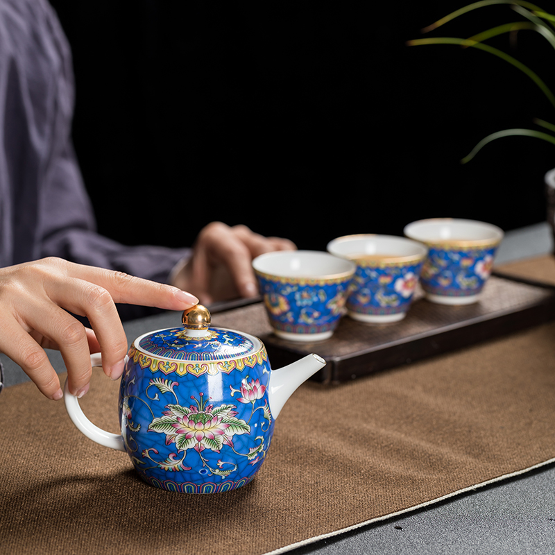 Treasure minister 's ceramic teapot xi shi pot of kung fu tea set small household enamel teapot with filter single pot