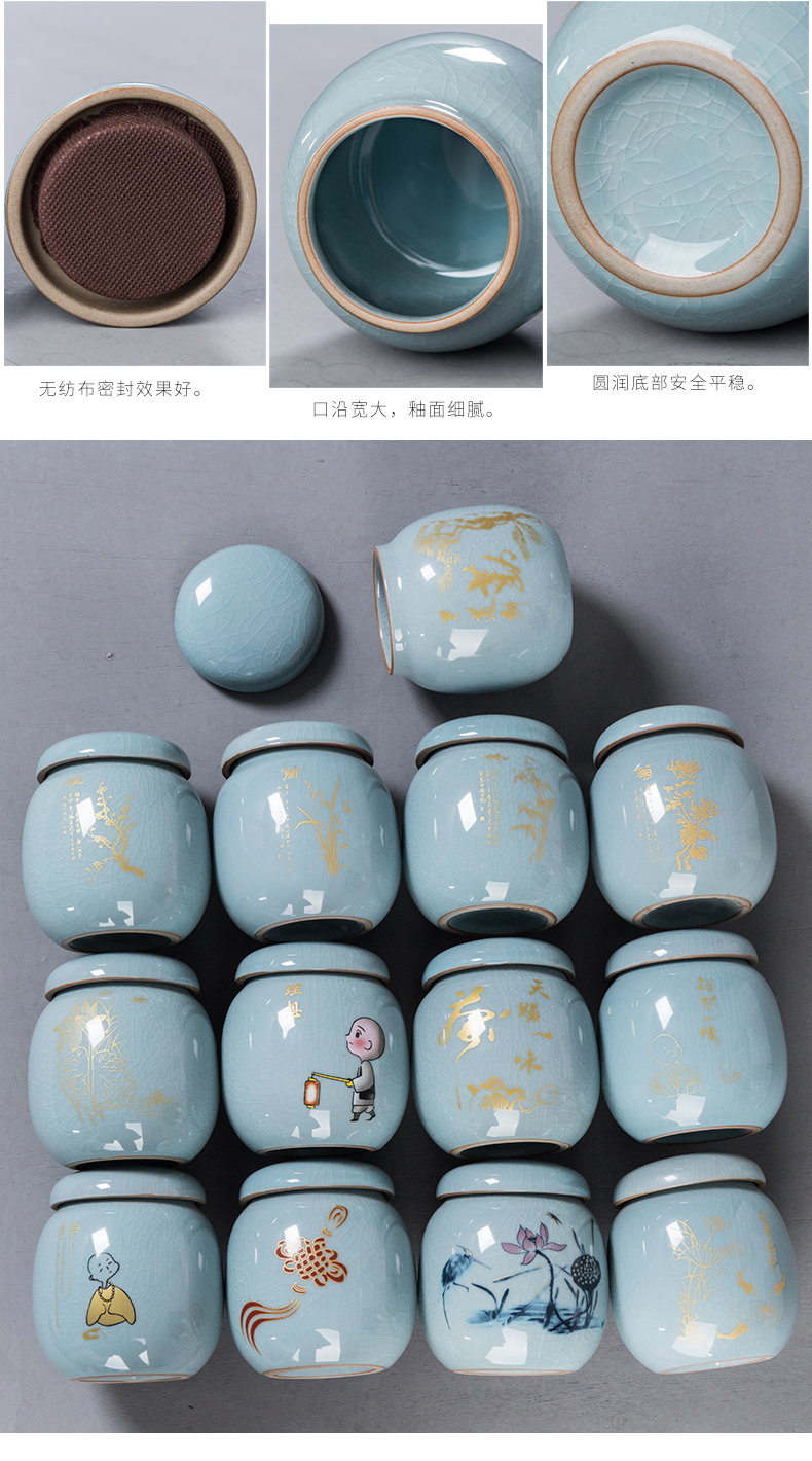 Caddy fixings ceramic seal pot small brother up storage tanks with portable tea tea Caddy fixings custom LOGO