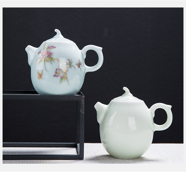 Treasure minister 's ceramic teapot white porcelain beauty pot of kung fu tea set home little teapot with filter single pot