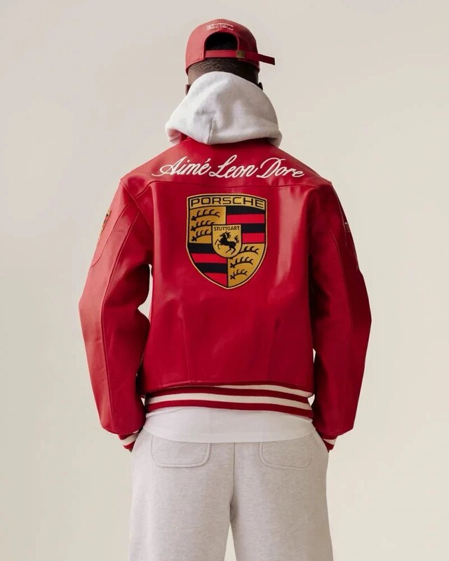 Porsche Racing Jacket Co-Branded with James, Car and Motorcycle Micro-Embroidery, Unisex New Year Year of the Horse Leather Jacket