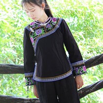 Tang clothing commoner clothing female Guizhou ethnic minority clothing Buyi top Ethnic style slim original design summer