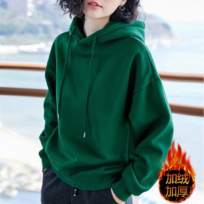 Pure cotton autumn winter 2020 new even cap sports shirt male and female loose 100 lapped Korean version plus suede thickened jacket jacket