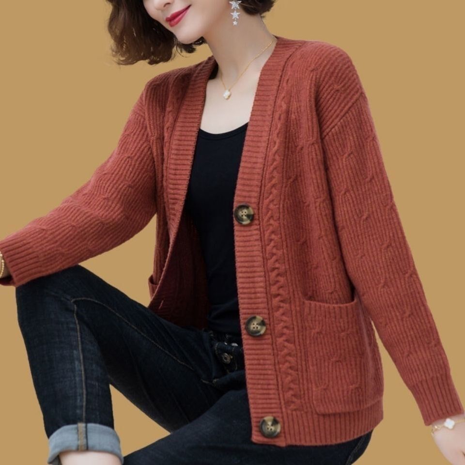 2021 spring and autumn new knitted cardigan women's fashion all-match short outer loose ladies sweater coat women