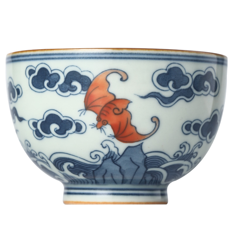 Blue and white master cup sample tea cup single cup tea pure manual jingdezhen ceramic cups single hand - made kung fu tea bowls