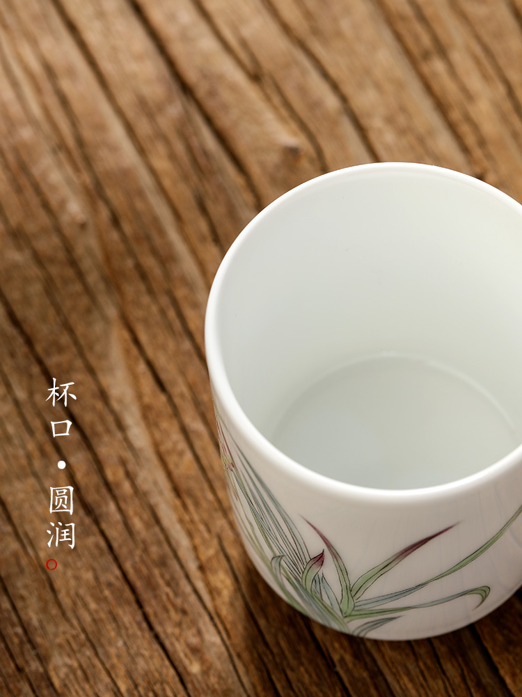 White porcelain hand - made kung fu tea masters cup single CPU jingdezhen pure manual by patterns sample tea cup and cup only