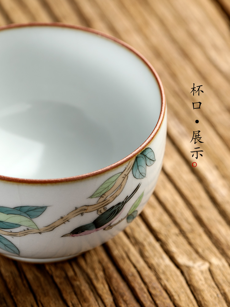 Jingdezhen hand - made master cup single cup your up kung fu tea sample tea cup single ceramic checking painting of flowers and tea set