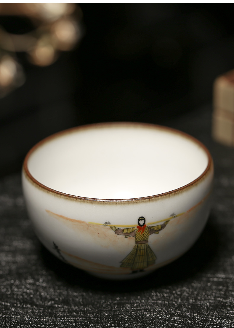 Your up master kung fu tea cup hand - made Monkey King sample tea cup ceramic cup jingdezhen pure checking out the tea