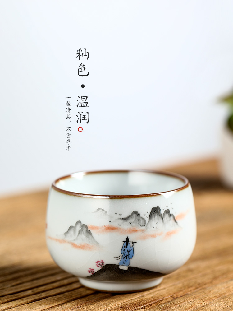 Jingdezhen tea master cup single CPU woman pure manual kunfu tea sample tea cup your up antique hand - made ceramic tea set