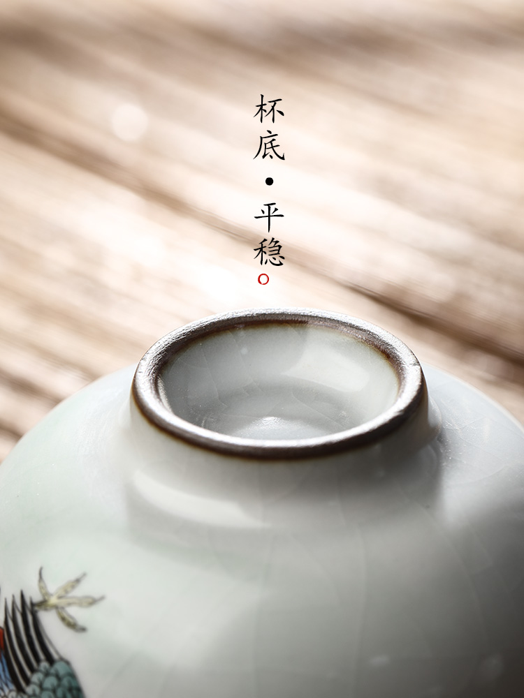 Your up hand - made master kung fu tea cup single CPU jingdezhen ceramic sample tea cup only zodiac chicken cup pure manual