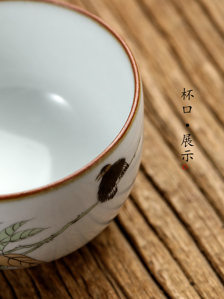 Pure manual your up sample tea cup single CPU jingdezhen kung fu tea master cup hand - made painting of flowers and ceramic tea set only