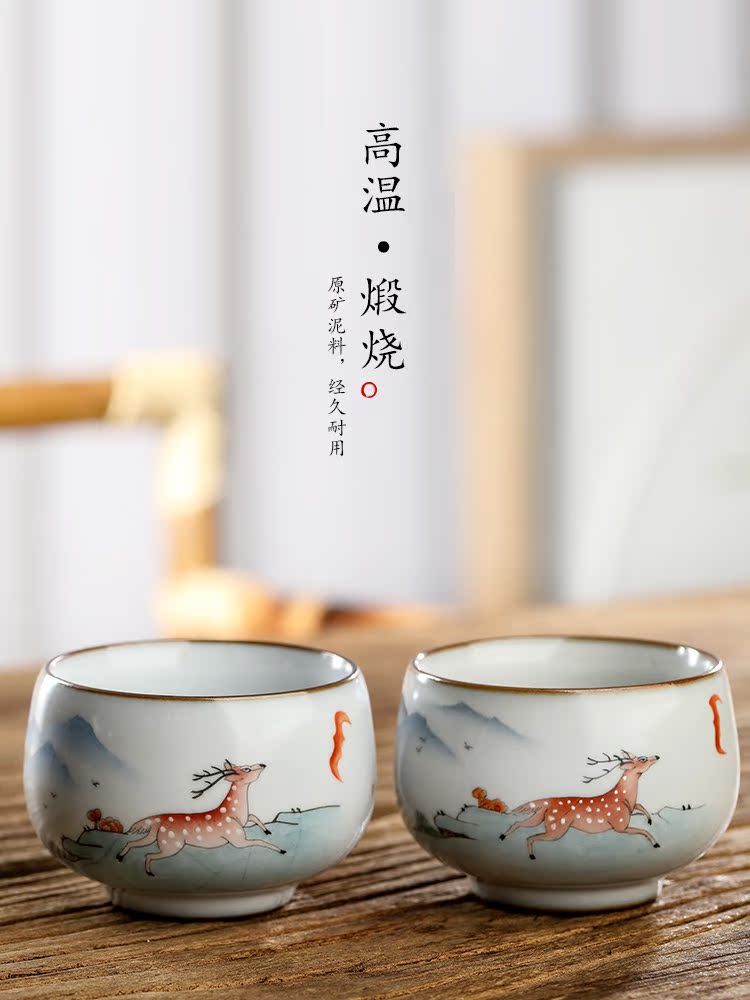 Jingdezhen pure manual your up kung fu tea master cup single CPU hand - made ferro, sample tea cup single ceramic cups