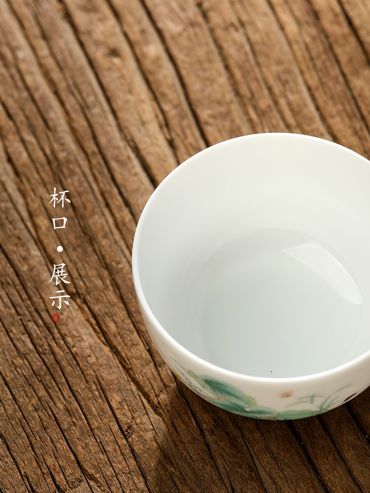 Jingdezhen pure manual white porcelain masters cup sample tea cup single CPU hand - made kung fu tea set ceramic cups of tea only light