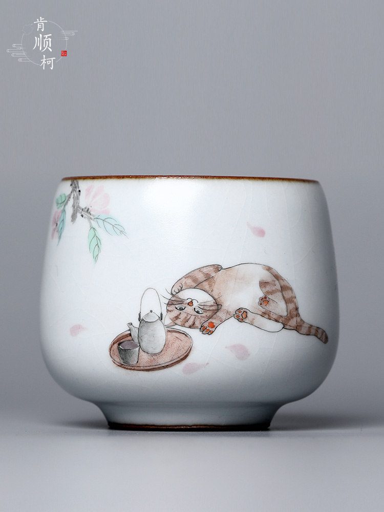 The Master cup single CPU getting jingdezhen ceramic cups cat your up sample tea cup pure manual hand - made kung fu household utensils