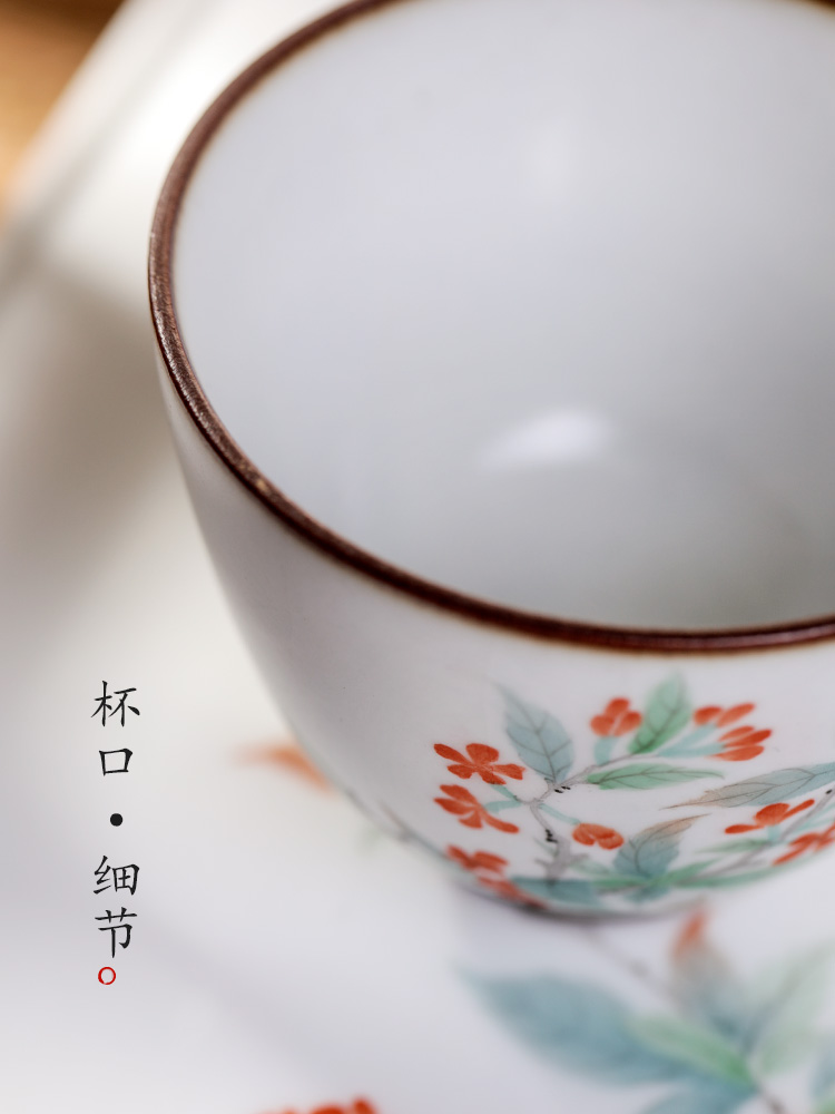 Hand - made master cup kung fu tea cups jingdezhen sample tea cup cup pure manual your up tea herbal tea light in use