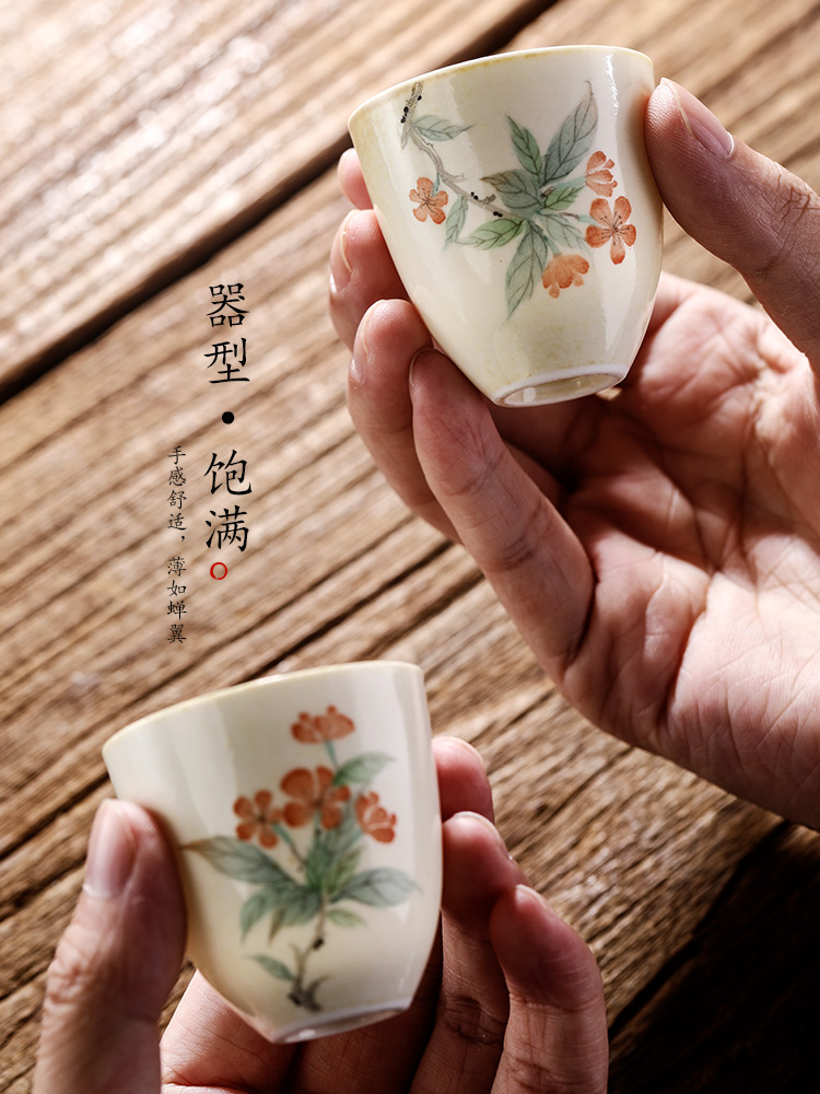 Jingdezhen hand - made master cup pure manual variable glaze sample tea cup single CPU kung fu an egg cup ceramic cup "women