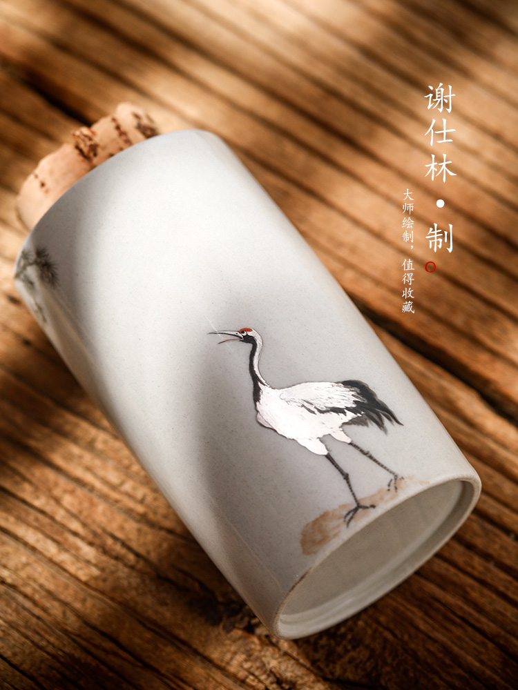 Portable tea pot jingdezhen ceramic products of high - grade hand - made silver store receives the crane, kung fu tea accessories