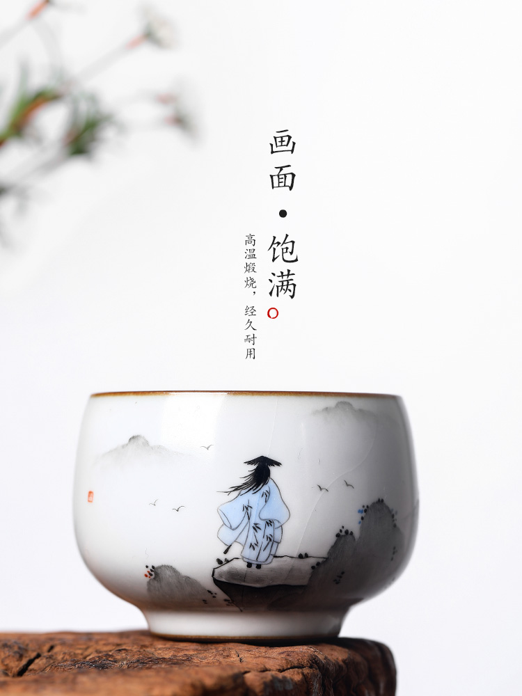 Masters cup your up sample tea cup jingdezhen archaize ceramic cups pure manual single CPU hand - made ancientry kung fu tea set