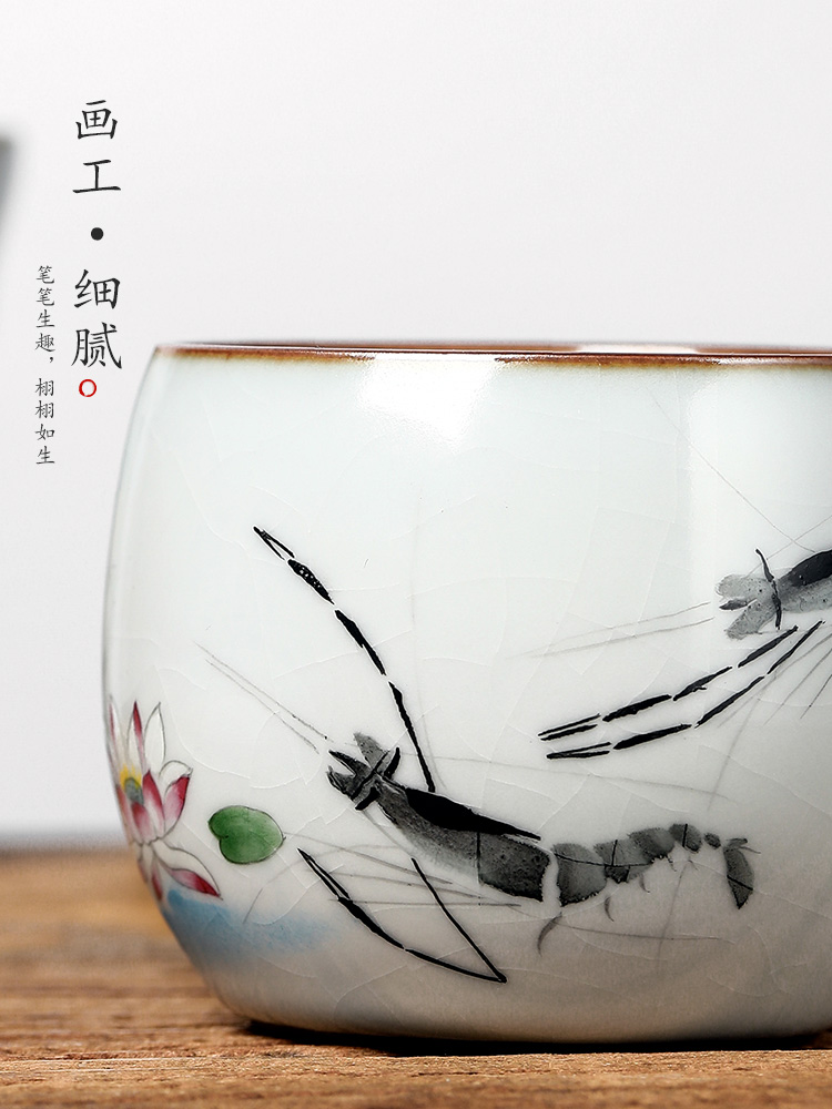 Master your up sample tea cup cup single cup pure manual jingdezhen ceramic tea set prawn hand - made kung fu large cups