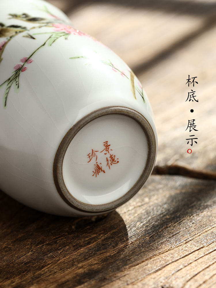 Xu, Jiaxing hand - made peach blossom put water point your up fair can have a cup of tea ware jingdezhen ceramics by hand points to kung fu tea set