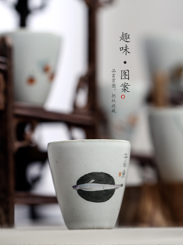 Jingdezhen hand - made kongfu master cup single cup your up individual sample tea cup pure manual interesting small ceramic cup