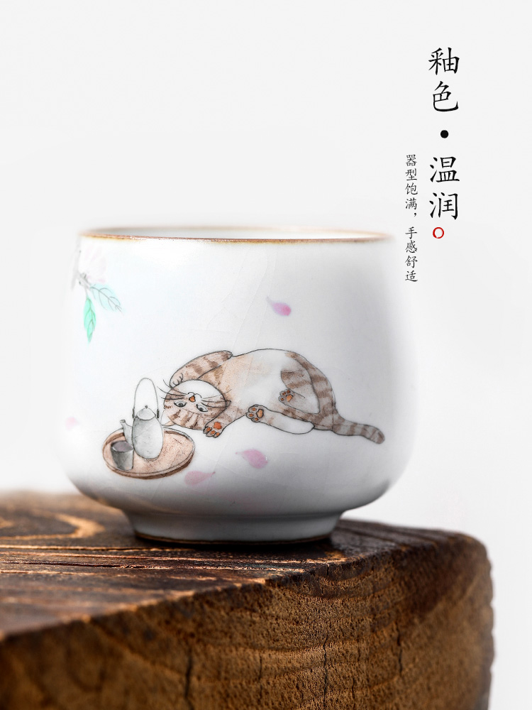 The Master cup single CPU getting jingdezhen ceramic cups cat your up sample tea cup pure manual hand - made kung fu household utensils