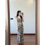 Летнее приталенное платье, приталенная длинная юбка, изысканный стиль, французский стиль